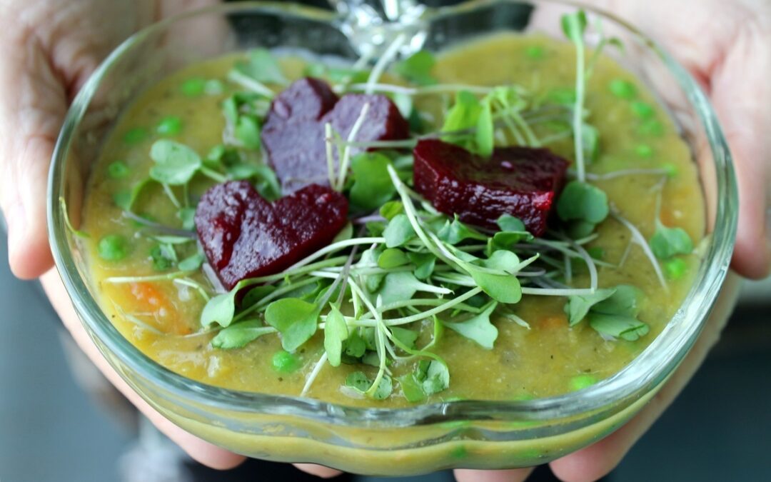 Instant Pot! Double Pea Soup with Pickled Beets. Vegan + Gluten-Free!