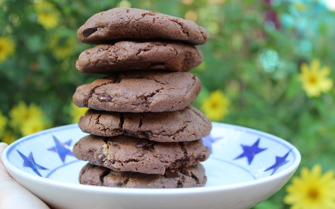 Peanut Butter Stuffed Chocolate, Chocolate Chip Cookies! Vegan + Gluten-Free!